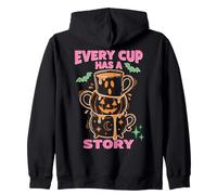 Every Cup Has A Story Halloween Coffee Lover Mug Stack Felpa con Cappuccio