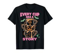 Every Cup Has A Story Halloween Coffee Lover Mug Stack Maglietta