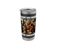Every Dad Needs His Throne Ours Umorismo da bagno Toiletta Bicchiere termico in acciaio inox doppia parete