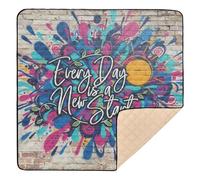 Every Day is a New Start - Tappetino da gioco per bambini, in morbida schiuma, per interni ed esterni, resistente all'acqua, per neonati, neonati, neonati, bambini, 127 x 127 cm