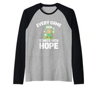 Every Game Starts With Hope Gamer Kids Pixel Maglia con Maniche Raglan