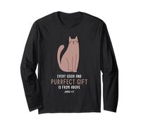 Every Good & Purrfect (Gift) is from Above - James 1:17 Cat Maglia a Manica