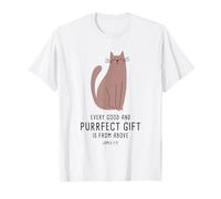 Every Good & Purrfect (Gift) is from Above - James 1:17 Cat Maglietta