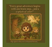 Every great adventure begins with one brave step… and a splash of colour!" Flip open to discover enchanted forests, underwater kingdoms, floating castles, and more!