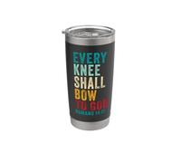 Every Knee Shall Bow to GOD: Christian Faith Verse Romans 14 Bicchiere termico in acciaio inox doppia parete