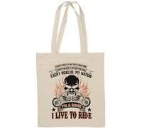 Every Mile is My Destination Every Failure is My Motivation Every Road is My Nation - Borsa tote in cotone naturale, colore: Bianco