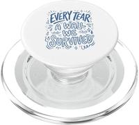 Every Tear A Wall We Survived Blue Doodle Citazione Art PopSockets PopGrip per MagSafe