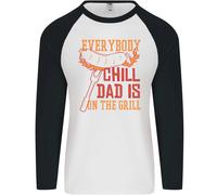 Everybody Comodi Papà È On The Grill Uomo L/S Baseball T-Shirt