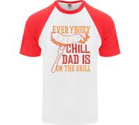 Everybody Comodi Papà È On The Grill Uomo S/S Baseball T-Shirt
