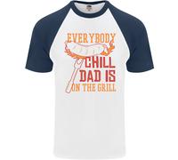 Everybody Comodi Papà È On The Grill Uomo S/S Baseball T-Shirt