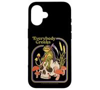 Everybody Croaks Frog Skull Mushroom Retro Funny Adult Humor Custodia per iPhone 16