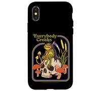 Everybody Croaks Frog Skull Mushroom Retro Funny Adult Humor Custodia per iPhone X/XS
