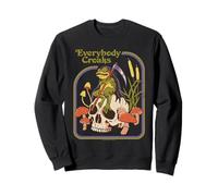 Everybody Croaks Frog Skull Mushroom Retro Funny Adult Humor Felpa