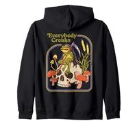 Everybody Croaks Frog Skull Mushroom Retro Funny Adult Humor Felpa con Cappuccio