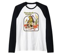 Everybody Croaks Frog Skull Mushroom Retro Funny Adult Humor Maglia con Maniche Raglan