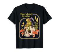 Everybody Croaks Frog Skull Mushroom Retro Funny Adult Humor Maglietta