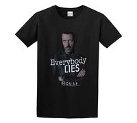 Everybody Lies House M.D. Dance Rock Base Concise Splash Ink T-Shirt Black XL
