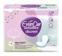 EveryDay Discreet Maxi Night, Assorbenti anatomici per tutti i tipi di perdita, Controlla odori fino a 8h, Confezione da 10 pezzi