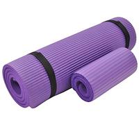 Everyday Essentials - Tappetino da yoga extra spesso 1,27 cm, ad alta densità, anti-strappo, con ginocchiera e tracolla, colore: viola