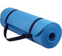 Everyday Essentials, tappetino da yoga extra spesso, ad alta densità, anti-strappo, con cinghia per il trasporto, Unisex - Adulto, AP6., Blu