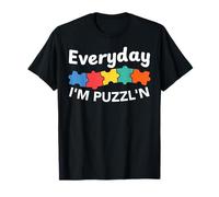 Everyday I'm Puzzl'n Funny Puzzle Master Puzzler Maglietta