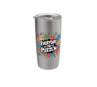 Everyday I'm Puzzl'n Jigsaw Puzzle Master Puzzler Divertente Bicchiere termico in acciaio inox doppia parete