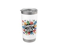Everyday I'm Puzzl'n Jigsaw Puzzle Master Puzzler Divertente Bicchiere termico in acciaio inox doppia parete