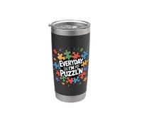 Everyday I'm Puzzl'n Jigsaw Puzzle Master Puzzler Divertente Bicchiere termico in acciaio inox doppia parete