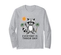 Everyday Is Trash Day Raccoon Peace Sign Vibes Maglia a Manica