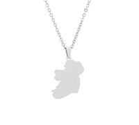 Everyiod Collane Con Ciondolo Con Mappa Dell'Irlanda - Collane Con Mappa Di Contorno Vintage Girocollo In Smalto Etnico Catena Con Clavicola, Gioielli Patriottici Donna Uomo Accessori,Bianco,50Cm