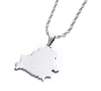 Everyiod Mappa Della Bielorussia Collane Con Ciondolo Gioielli Bielorussi Donna Uomo, Contorno Hiphop Patriottico Unisex Accessori Per La Regione, Regalo Per Festa Di Nozze, Bianco, 50 Cm