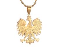 Everyiod Mappa Della Polonia Collane Con Ciondolo Gioielli, Mappa Della Polonia Paese Collana Collane Con Ciondolo A Catena, Regalo Per Relazioni A Lunga Distanza Per Donne Uomini,Giallo,50Cm