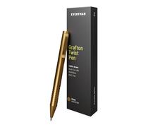 Everyman Brass Grafton Mini Twist EDC Pen with Refillable Pocket-Size Metal Body Luxury Mini EDC Ink Pen Cartridge Compatible Design Ideal Gift for Of