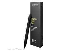 Everyman Grafton - Mini penna a scatto nera super opaca, penna tascabile, penna a inchiostro premium EDC di lusso, penne a sfera a punta grassetta, forniture per ufficio, punta fine