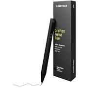 Everyman Grafton Mini Twist Pen - Penna a sfera nera super opaca, tascabile, di lusso, EDC Premium, penne a sfera a punta grassetta, forniture per ufficio, punta fine, penna per scrittura liscia con