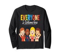 Everyone Is Welcome Here - Design Positivo per la diversità Maglia a Manica