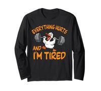 Everything Hurts And I'm Tired - Divertente Design a Forma di paperella da Allenamento Maglia a Manica