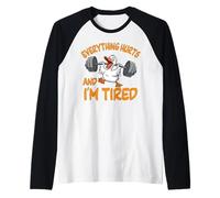 Everything Hurts And I'm Tired - Divertente Design a Forma di paperella da Allenamento Maglia con Maniche Raglan