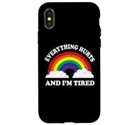 Everything Hurts & Im Tired Ironic Existential Meme Lover Custodia per iPhone X/XS