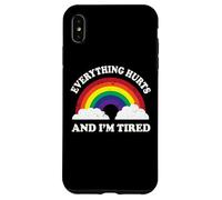 Everything Hurts & Im Tired Ironic Existential Meme Lover Custodia per iPhone XS Max