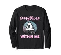 Everything I Need Is Within Me Meditazione Citazione Divertente Maglia a Manica