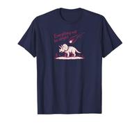 Everything Is Alright Dinosaur Asteroid Chaos Graphic Retro Maglietta