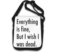 Everything is Fine But I Wish I was Dead, borsa a tracolla bianca
