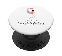 Everything Is Fine Rosa fenicottero uccello PopSockets PopGrip Intercambiabile