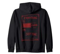 Everything Is Fine Sarcastico Citazione Dark Humor Messy Life Felpa con Cappuccio