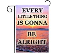 Everything Is Going To Be Alright Summer Beach Ocean Sunrise Tropical Flag Resistente Alle Intemperie Bandiera Robuste Bandiere Verticale Per Feste Interno Esterno 30X45Cm