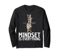 Everything is Mindset Citazione Cat and Tiger Riflessione Animale Maglia a Manica