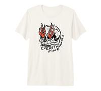 Everything's Fine Skull on Fire - Flaming Skeleton Maglietta Premium
