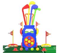 EveStone Mazze da golf per bambini per ragazzi età 2 3 4 5 anni, set da golf per bambini con tappetino da mettere, carrello da golf, 7 palline, 4 mazze da golf, 2 fori di pratica, sport giocattolo