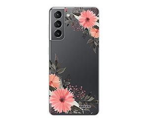 Evetane Coque Compatible avec Samsung Galaxy S21 5G 360 intégrale Coque Avant arrière Resistant Fine Protection Solide Housse Etui Transparente Fleurs Roses Motif Tendance